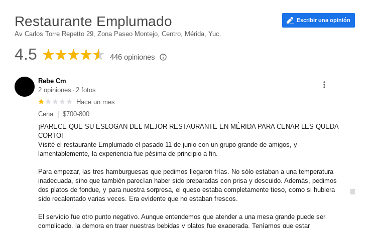 restaurantes en merida peor valorados